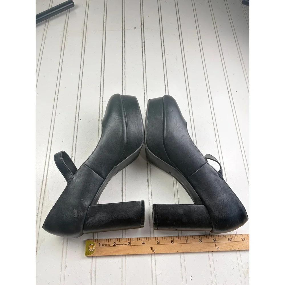 Lane Bryant Vintage Y2K Black Platform Mary Jane Chunky Heels Women's Size 8.5